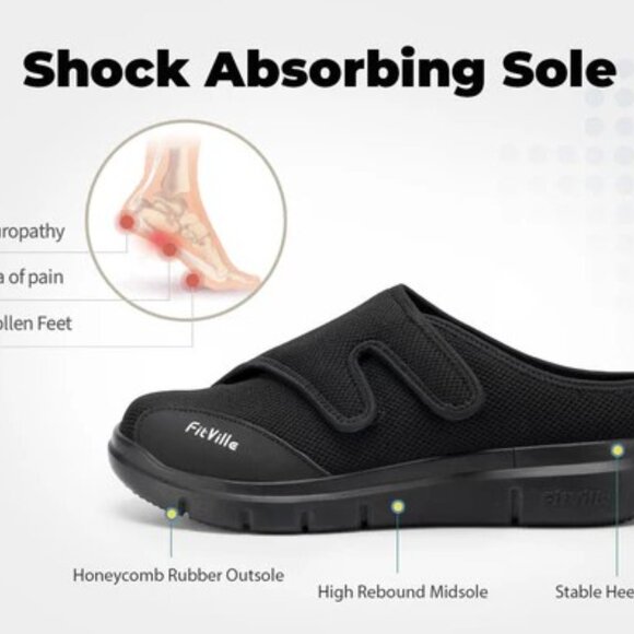 Fitville Men’s EasyTop Diabetic Shoes V5 – Size 13 - Picture 14 of 16